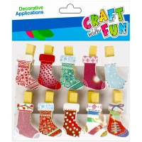 Ilustracja Craft With Fun Ozdoba Dekoracyjna Skarpety Klamerki Świąteczne 501909